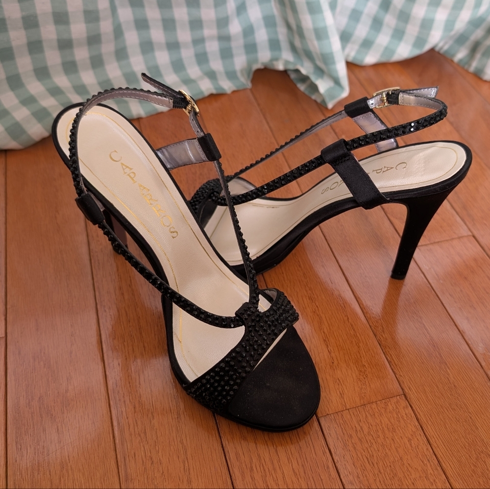Caparros Black Beaded Heels